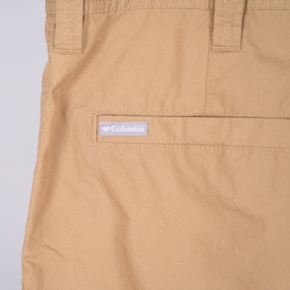 Men's Columbia Shorts Size 38 x 10" Inseam Tan Flat Front Pockets Cotton - Picture 5 of 6